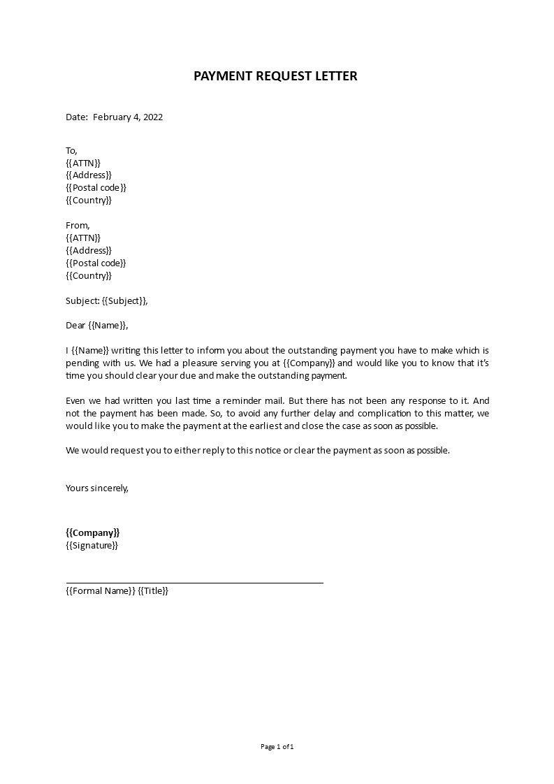 payment request letter Main Image payment request letter