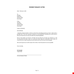 Payment Request Letter example document template