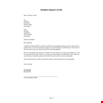 Payment Request Letter example document template 