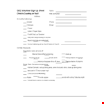 Gec Volunteer Sign Up Sheet example document template