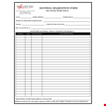 Request for Materials: Streamline Your Process with a Material Requisition Form example document template