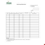 Efficient Petty Cash Log for Easy Disbursements and Receipt Tracking example document template