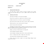 Real Estate Leasing Agent Job Description - Manager, Property Leasing Agent example document template