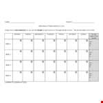 Printable Fitness Workout Log for Effective Workout Tracking example document template 