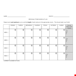 Printable Fitness Workout Log for Effective Workout Tracking example document template
