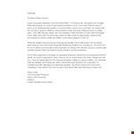 College Reference Letter for Peter - Strong Communication Skills example document template