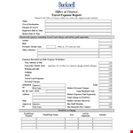 Travel Expense Report example document template