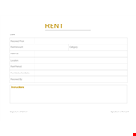 Rent Receipt Template - Printable PDF example document template