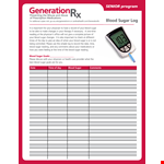Daily Blood Sugar Log example document template
