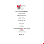 Site Investigation Report Template example document template