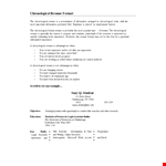 Customer Service Chronological Resume example document template