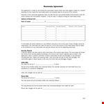 Create a Peaceful Home with Our Roommate Agreement Template - Avoid Roommate Conflicts Today example document template