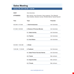 Marketing Sales Meeting Agenda Template - Boost Sales with Johnson and Summers example document template