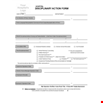 Hospital Disciplinary Action Form example document template