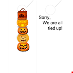 Door Hanger Template for Welcoming, Apologizing, and Tricking or Treating example document template