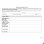 Work Plan Template example document template