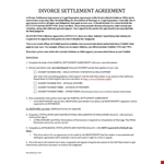 Divorce Agreement | Support, Property, Child, and Parties example document template