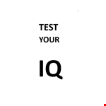 Iq Test Chart Template example document template