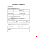 Employee Claim Report example document template