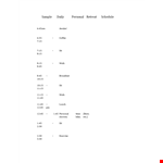 Personal Retreat Schedule Template for Daily Use | Sample, People example document template 