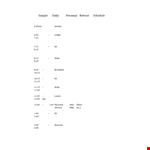 Personal Retreat Schedule Template for Daily Use | Sample, People example document template