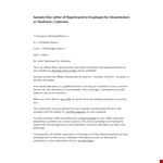 Letter of Reprimand - Attendance Issues | Effective Reprimand Letter example document template