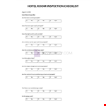 Hotel Room Inspection Template example document template 