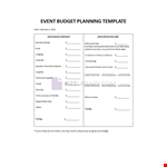 Event Budget Planning example document template