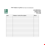 Wildlife Volunteer Log Sheet | Track Your Volunteer Activities example document template