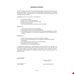 Behavior Contract example document template