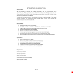 Optometrist Job Description example document template