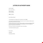 Letter of authority bank example document template