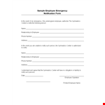 Emergency Notification Form for Gym Employees example document template