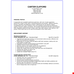 Experienced General Warehouse Worker Resume | Training, Distribution | Leeds example document template