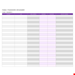 Password List Template - Manage Account and Family Passwords Efficiently example document template