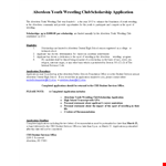 Apply for Scholarships for Youth with our Aberdeen Wrestling Scholarship Application Template example document template
