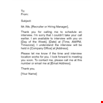 Confirming Interview Thank You Letter example document template