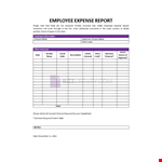 Employee Expense Report example document template