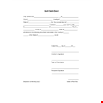 Print, Sign, and Party - Quit Claim Deed Template example document template