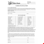 Plumbing Receipt for Permit, Inspection, and Plumbing Work example document template