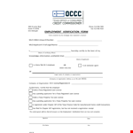 Mortgage Employment Verification Form example document template