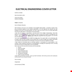 Electrical Engineering Cover Letter example document template