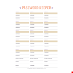 Password List Template - Simplify Your Account Management example document template