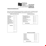 Secured Monthly Household Budgeting Sheet Template example document template