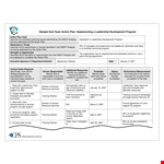 Sub Team Leader Action Plan Template example document template 