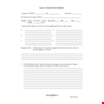Daily Construction Report example document template