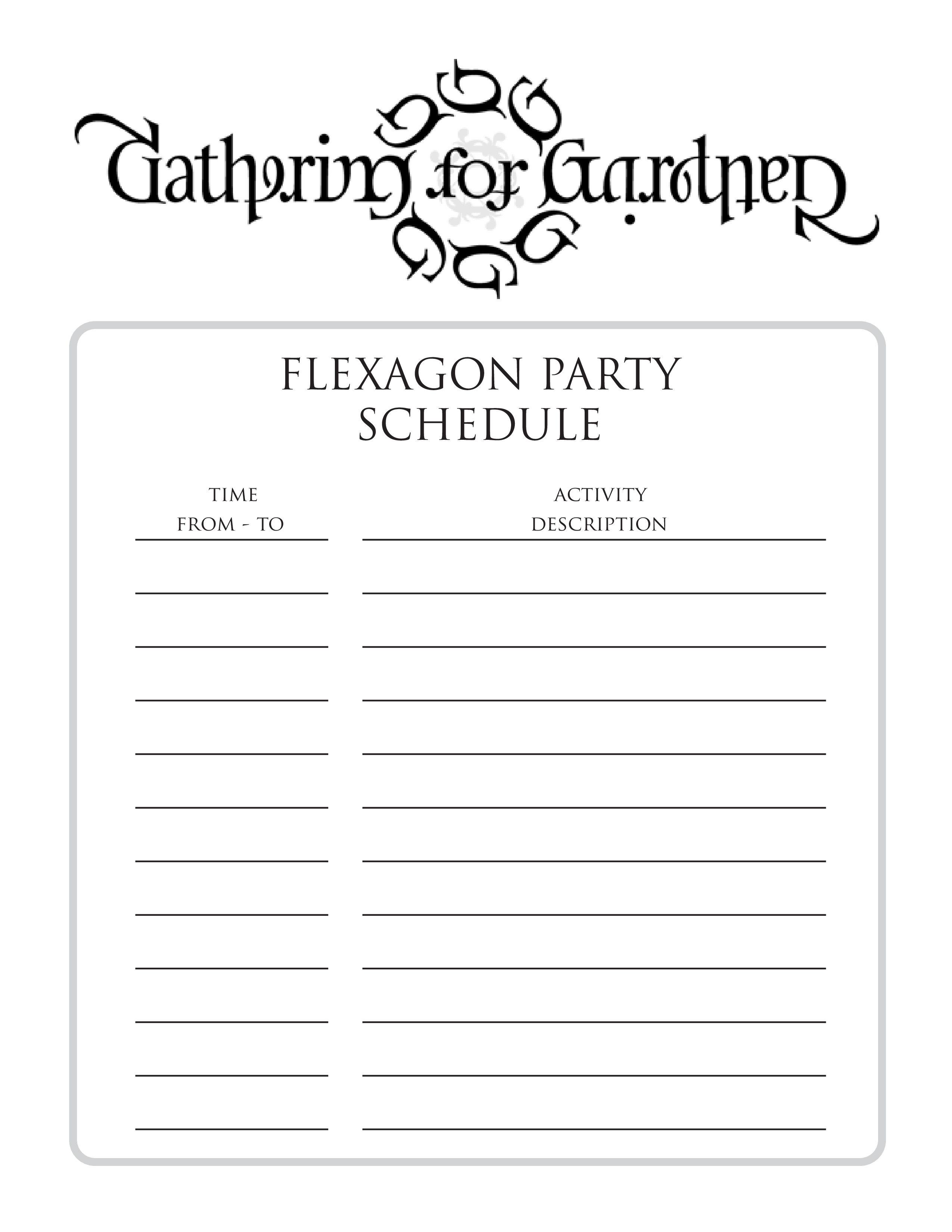 Flexagon Party Schedule Template Plan and Organize Your Party with Ease
