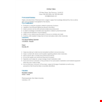 Intern Curriculum Vitae example document template