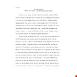 Sample Student Literary Essay example document template