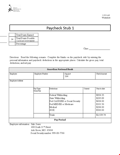 Editable Free Pay Check Stub Template Pdf Format